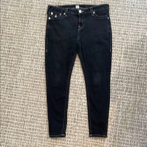 Women’s TRUE RELIGION Black Skinny Jeans Halle Sz 34